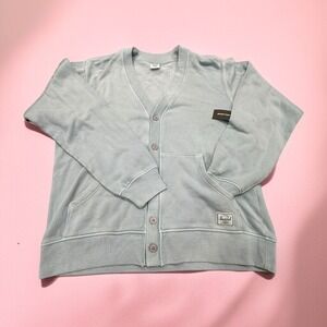 Herschel Supply Co. Cardigan Sweatshirt Light Blue Cotton Blend Size M